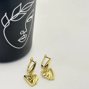 Cercei placati aur galben 18k lungi