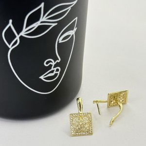 Cercei placati aur galben 18k moderni