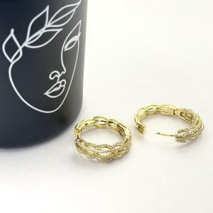 Cercei placati aur galben 18k moderni