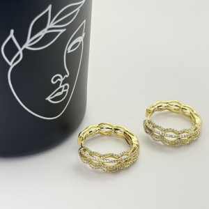 Cercei placati aur galben 18k moderni