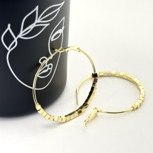 Cercei placati aur galben 18k rotunzi