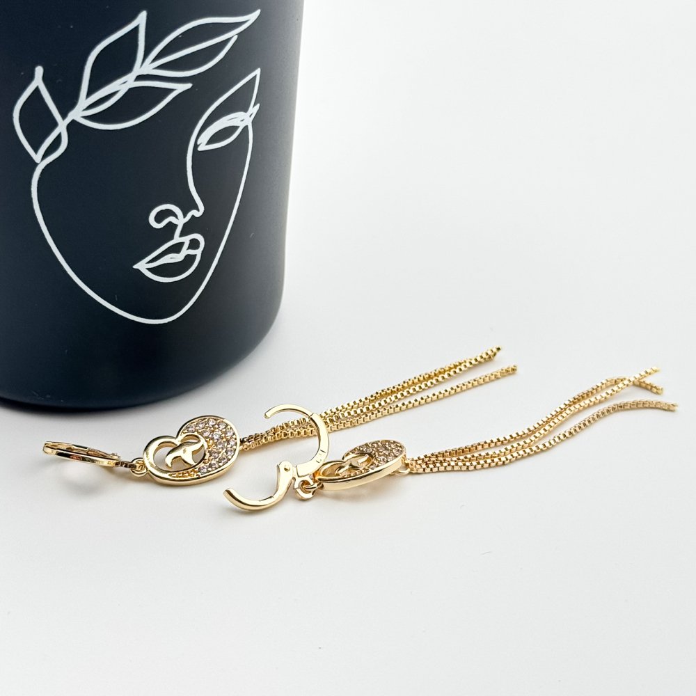 Cercei placati aur galben lungi