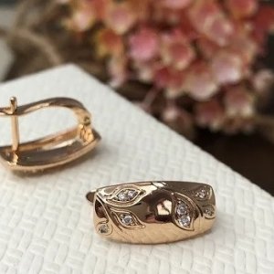 Cercei placati aur rose 18k