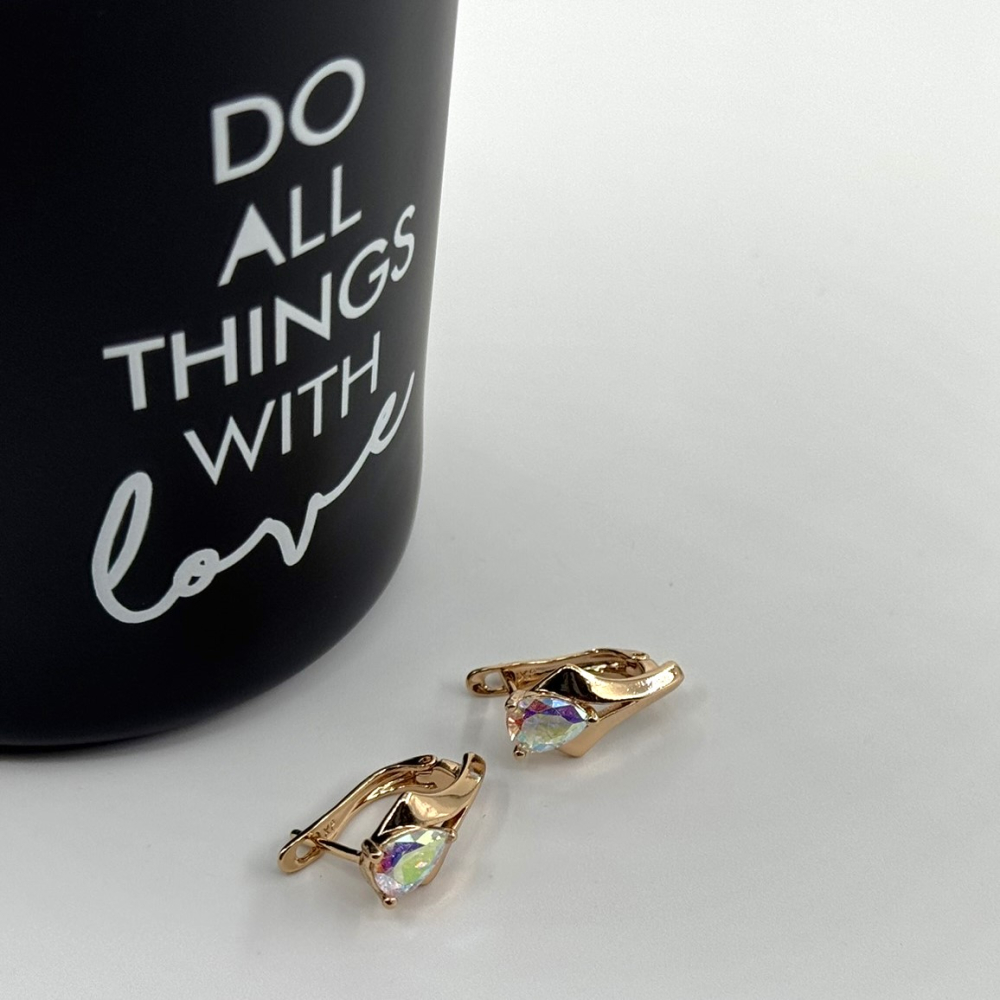 Cercei placati aur rose 18k 