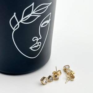 Cercei placati cu aur 18k