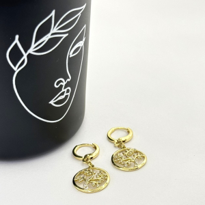 Cercei tortite placati aur galben 18k