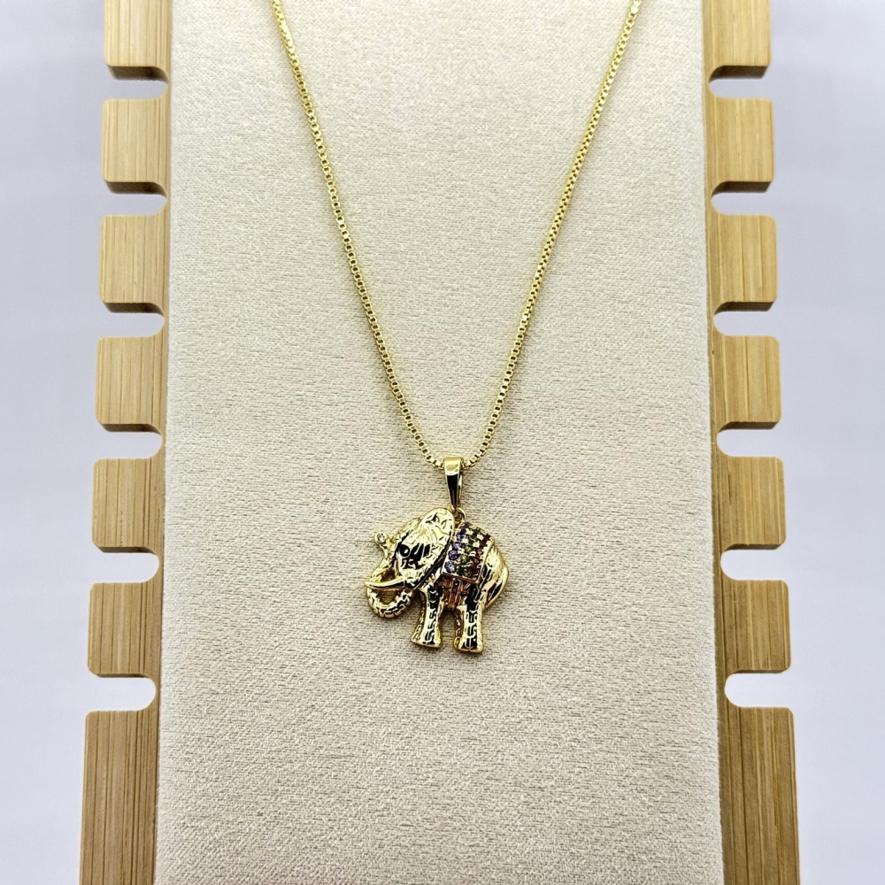 Colier dama placat aur 18k elefant