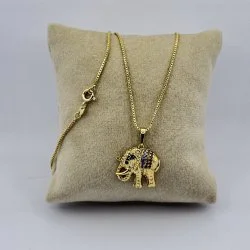 Colier dama placat aur 18k elefant