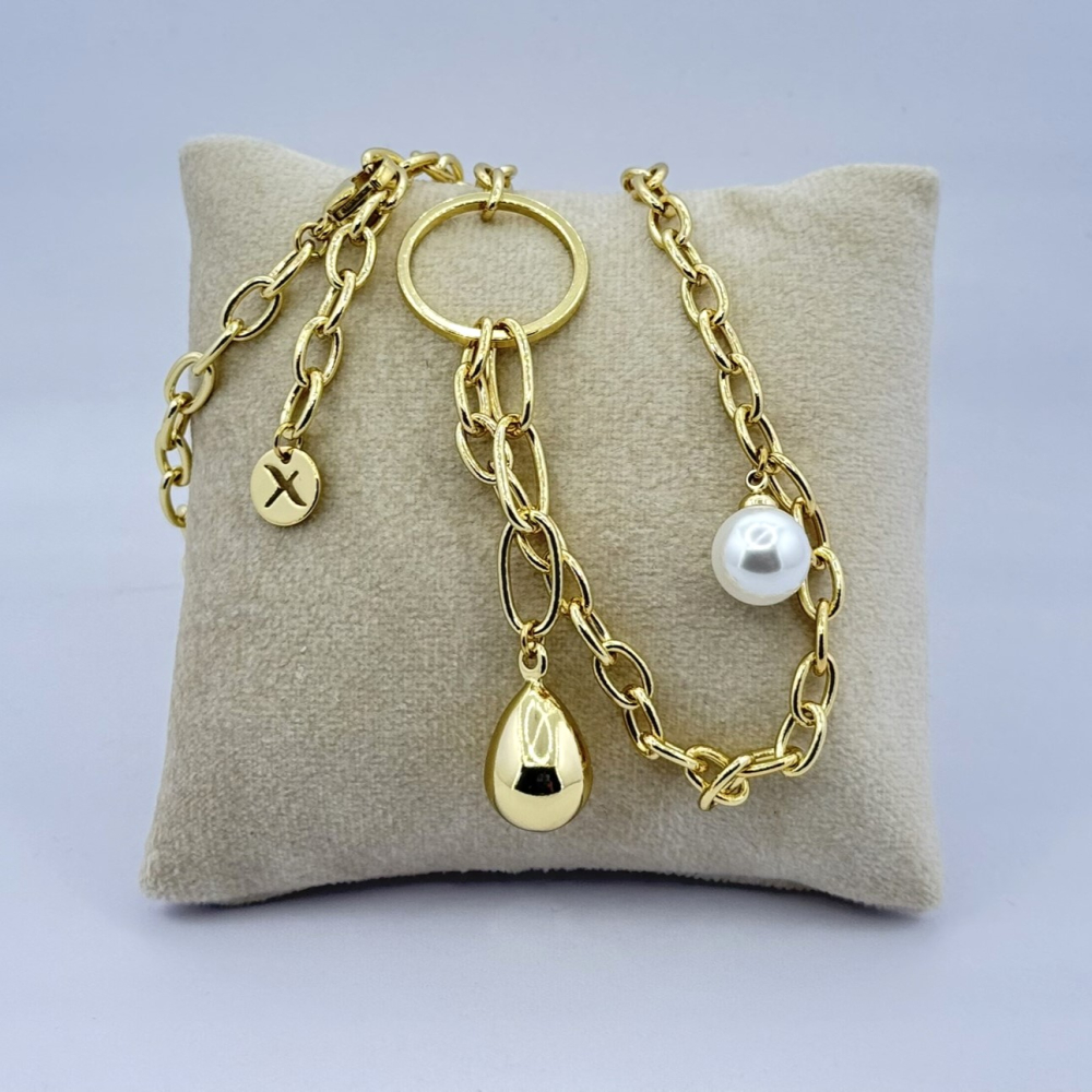 Colier placat aur 18k  cu zale