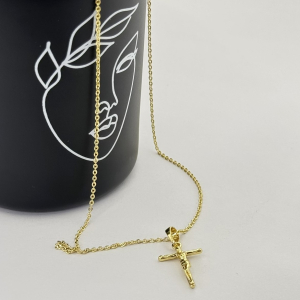 Colier placat aur 18k fin cruciulita