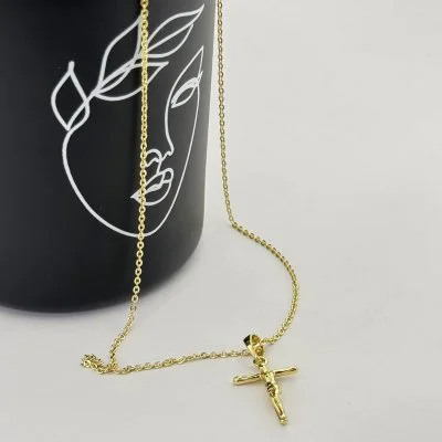 Colier placat aur 18k fin cruciulita