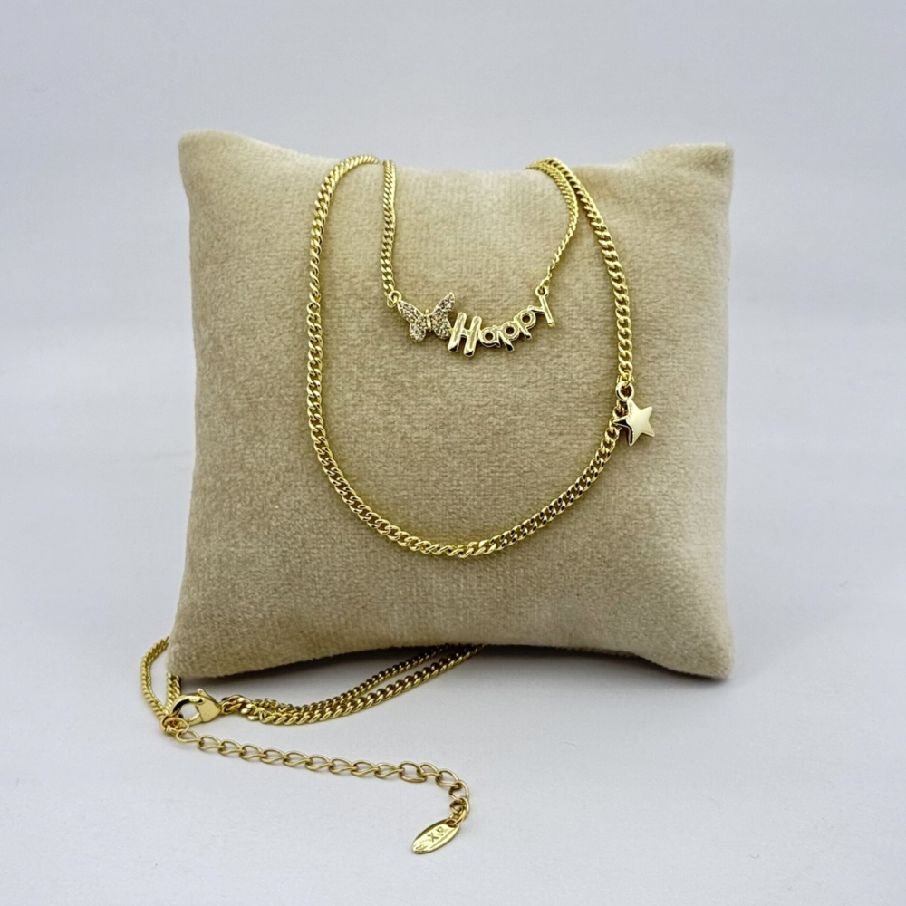 Colier placat aur 18k Happy Colier placat aur 18k Happy