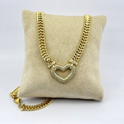 Colier placat aur 18k inima mare
