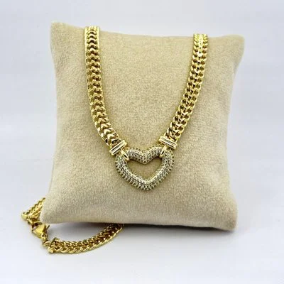 Colier placat aur 18k inima mare