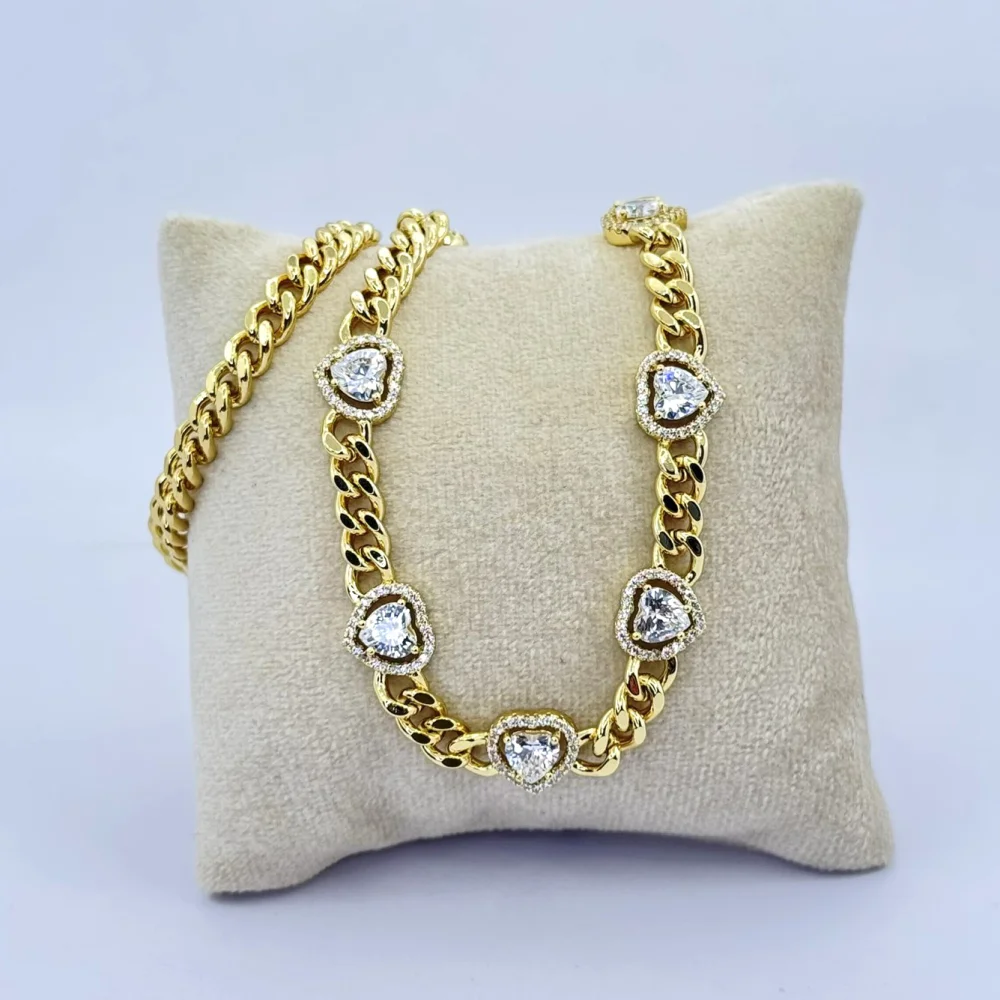 Colier placat aur galben 18k cristale Zirconia Colier placat aur galben 18k cristale Zirconia