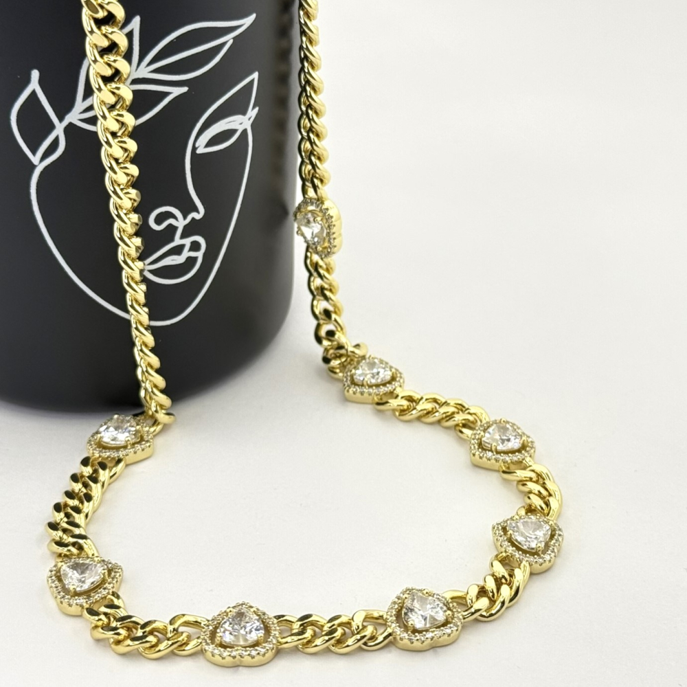 Colier placat aur galben 18k cristale Zirconia