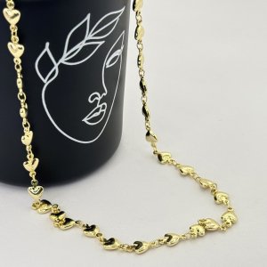 Colier placat aur galben 18k inimioare