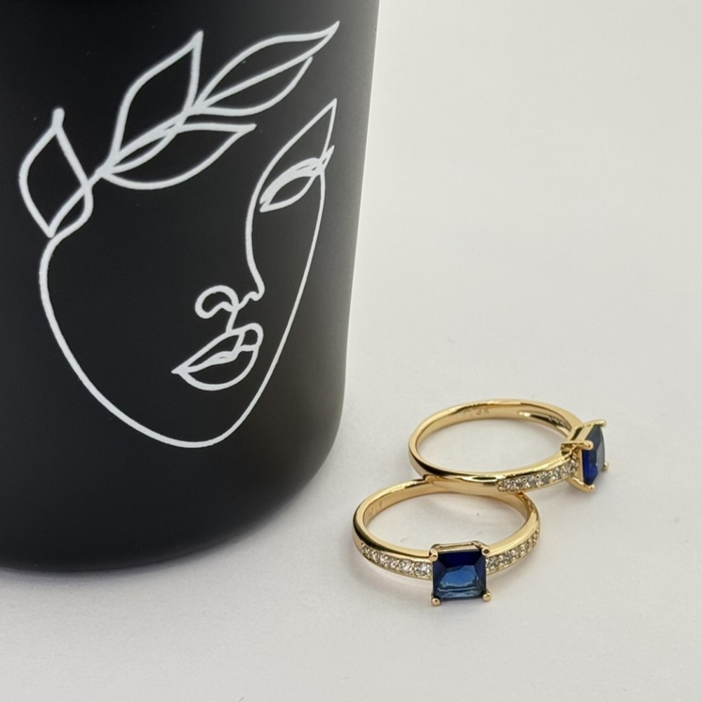 Inel placat aur 18k cristal colorat Inel placat aur 18k cristal colorat