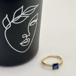 Inel placat aur 18k cristal colorat