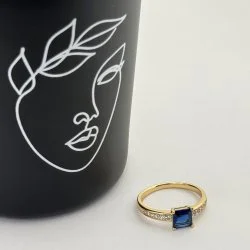 Inel placat aur 18k cristal colorat