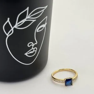 Inel placat aur 18k cristal colorat