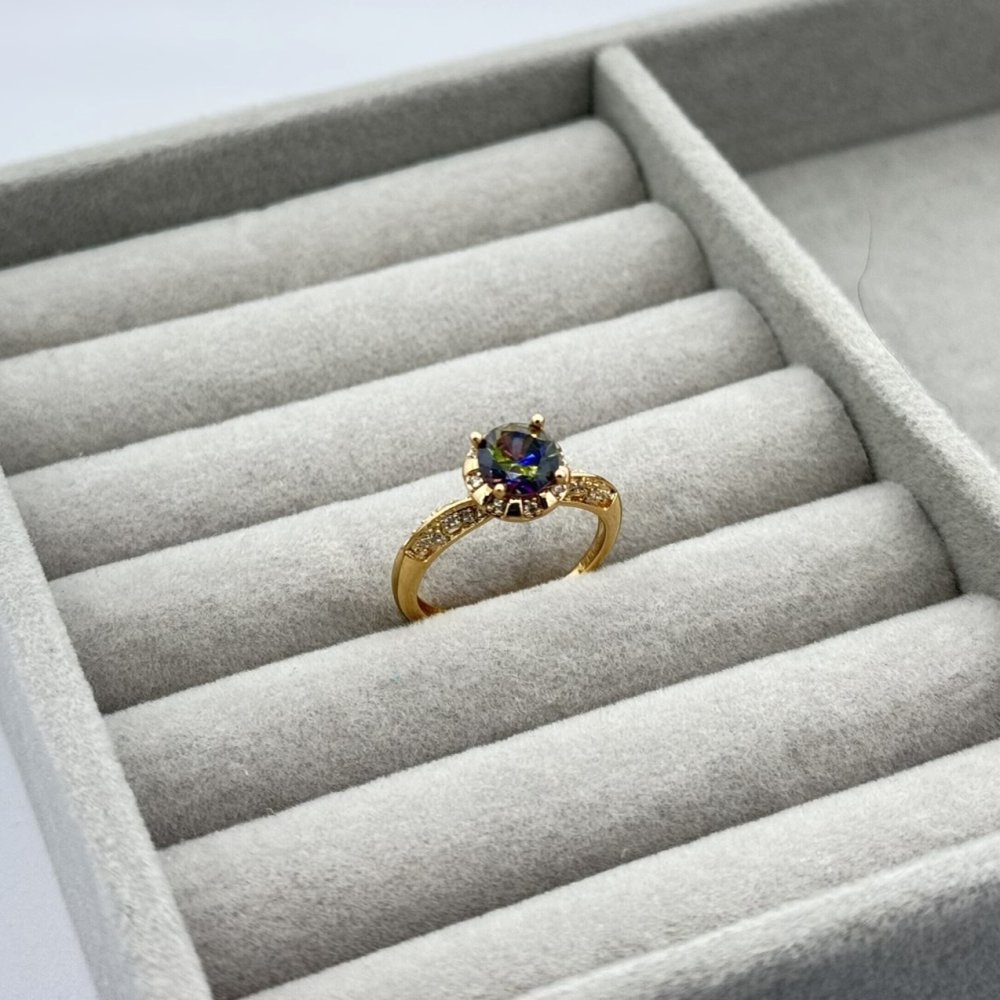 Inel placat aur 18k cristal colorat