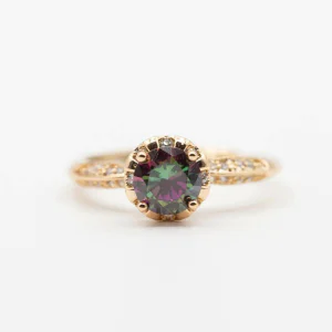Inel placat aur 18k cristal colorat