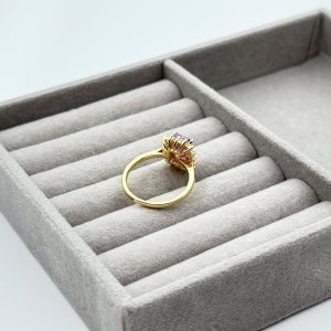 Inel placat aur 18k cristal mov Inel placat aur 18k cristal mov