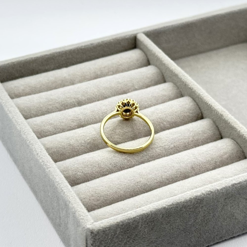 Inel placat aur 18k cristal negru