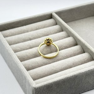 Inel placat aur 18k cristal negru