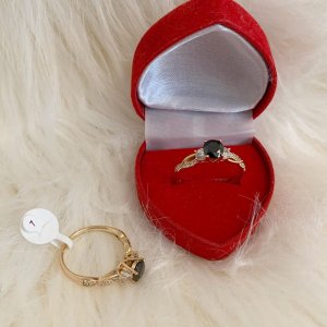 Inel placat aur 18k cristal negru