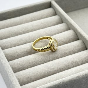 Inel placat aur 18k cristal Zirconia Inel placat aur 18k cristal Zirconia
