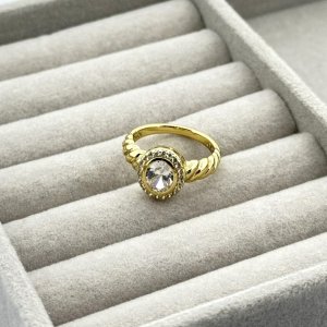 Inel placat aur 18k cristal Zirconia Inel placat aur 18k cristal Zirconia