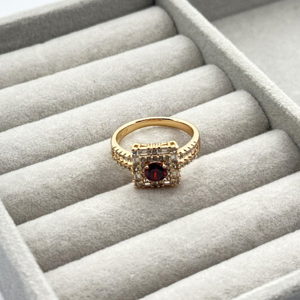 Inel placat aur 18k cristale colorate