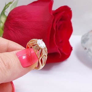 Inel placat aur 18k cristale Zirconia