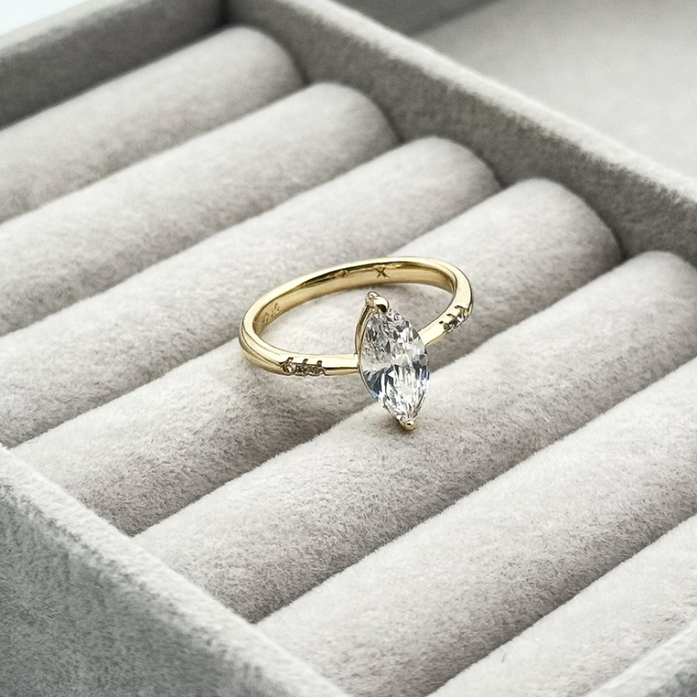 Inel placat aur 18k cristale Zirconia