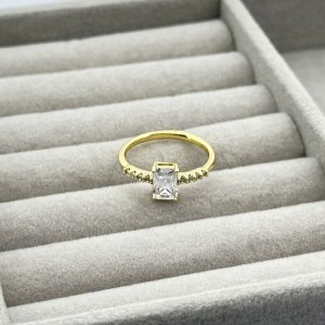 Inel placat aur 18k cristale Zirconia Inel placat aur 18k cristale Zirconia