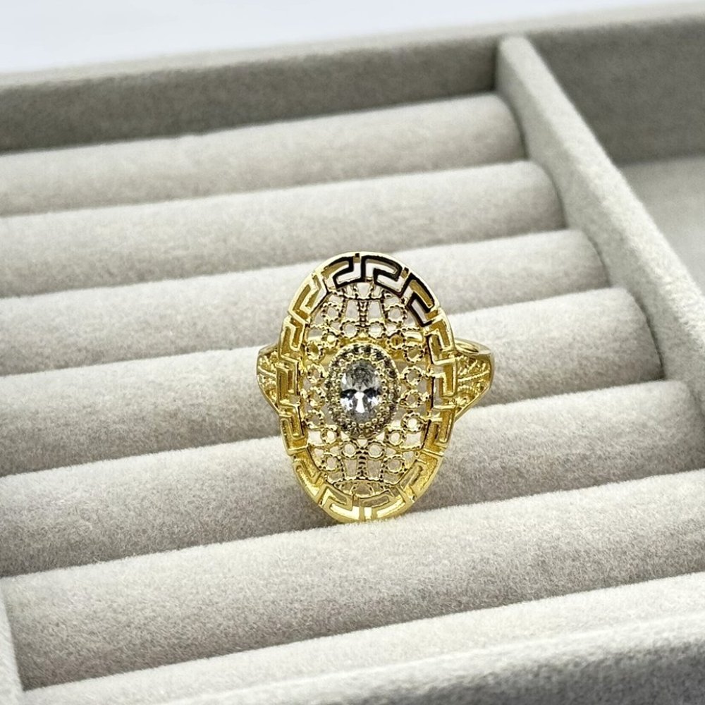 Inel placat aur 18k cristale Zirconia Inel placat aur 18k cristale Zirconia