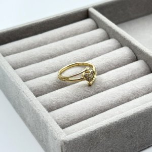 Inel placat aur 18k cristale Zirconia inimioara Inel placat aur 18k cristale Zirconia inimioara