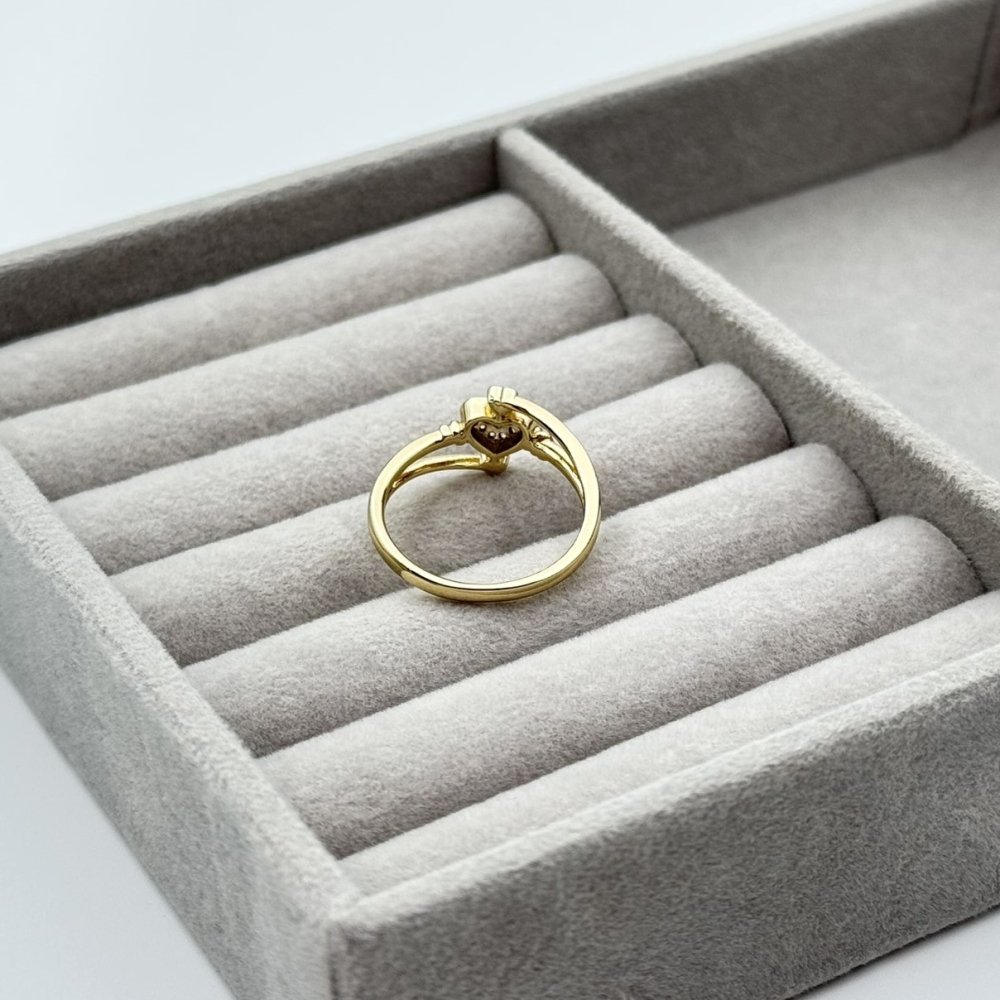 Inel placat aur 18k cristale Zirconia inimioara Inel placat aur 18k cristale Zirconia inimioara