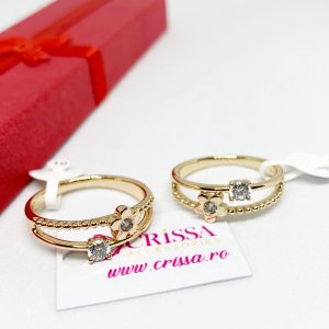 Inel placat aur 18k cu floare