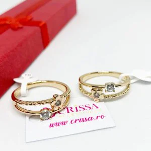 Inel placat aur 18k cu floare
