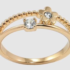 Inel placat aur 18k cu floare