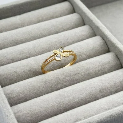 Inel placat aur 18k cu fluture