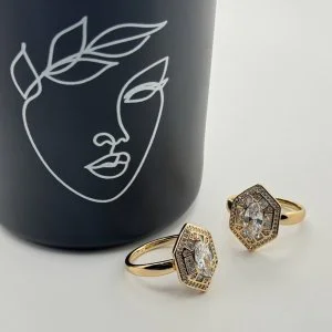 Inel placat aur 18k dama Inel placat aur 18k dama