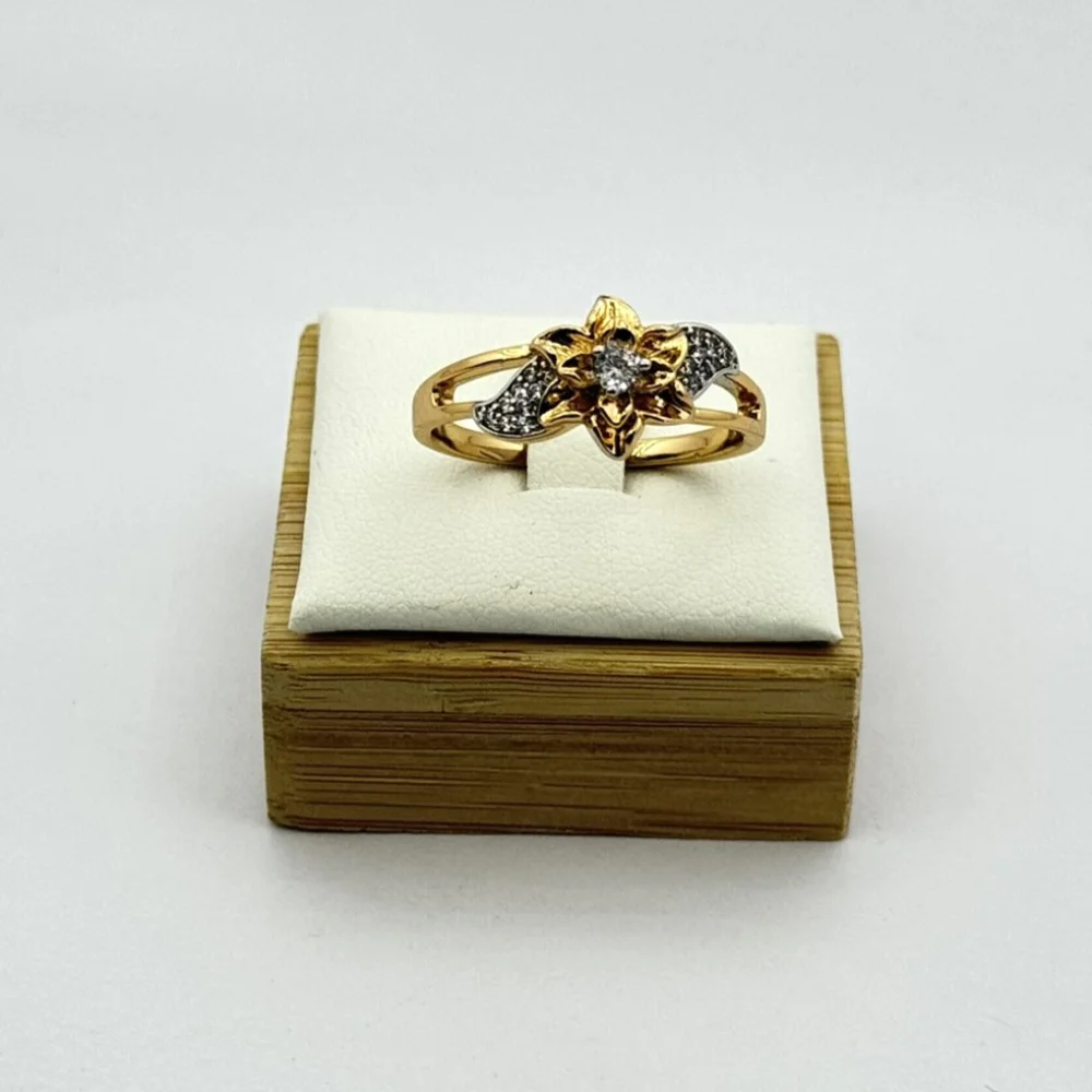 Inel placat aur 18k design floral