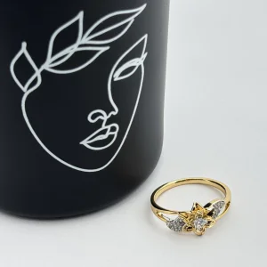 Inel placat aur 18k design floral