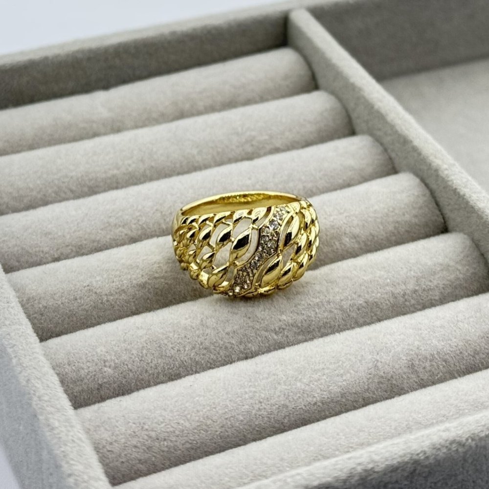 Inel placat aur 18k galben mare