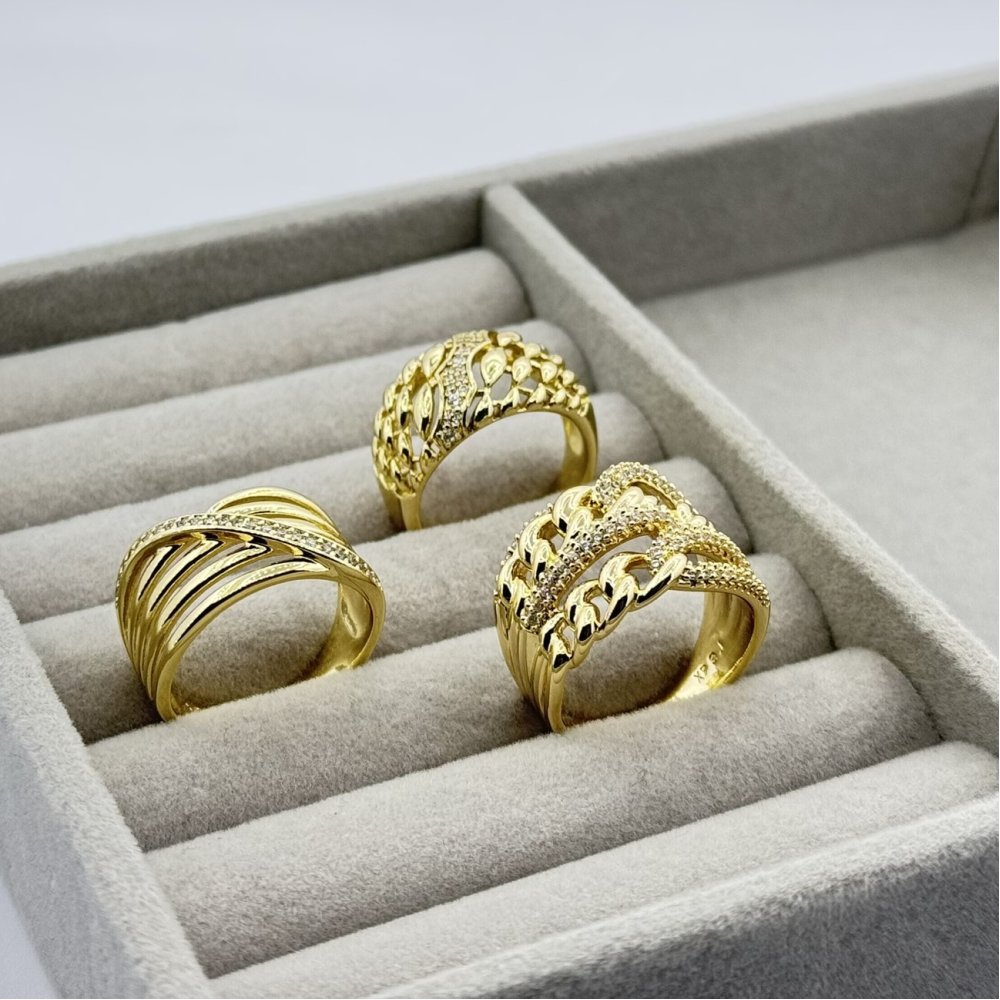 Inel placat aur 18k galben mare