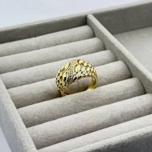 Inel placat aur 18k galben mare